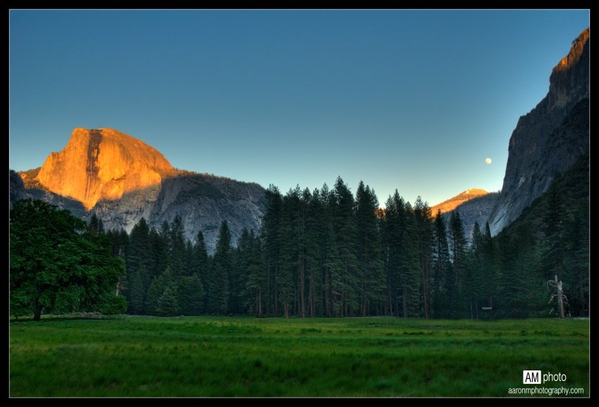 Moon Rising Over Half Dome